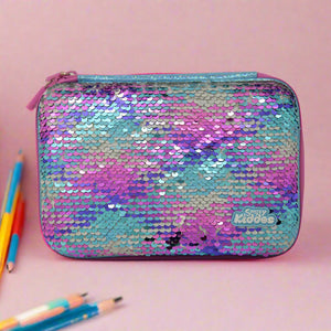 Smily Bling Pencil Case Light Blue