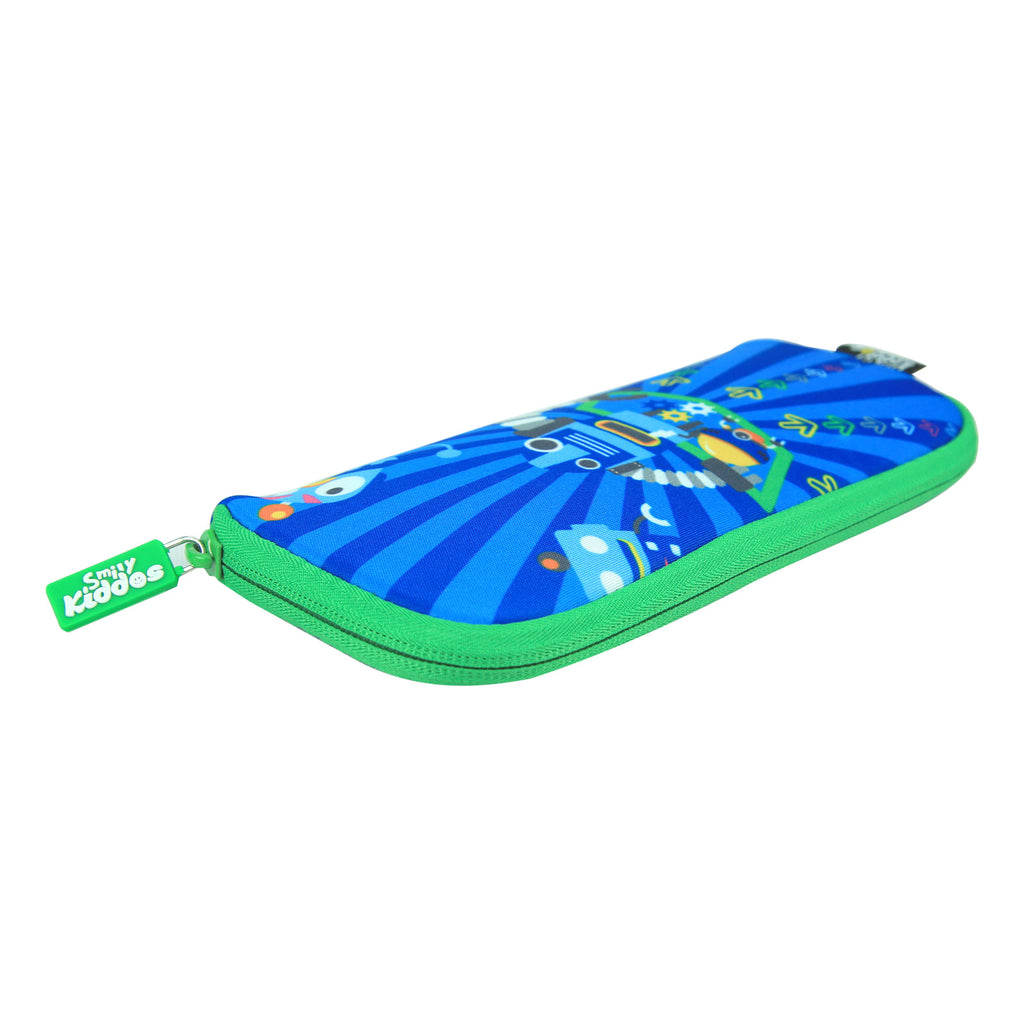 Smily Mini Pencil Pouch Blue