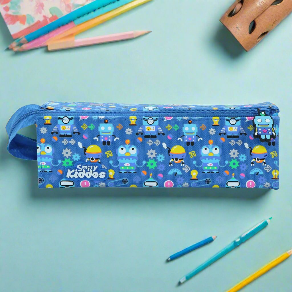 Smily Tray Pencil Case Crazy Robo Theme Blue