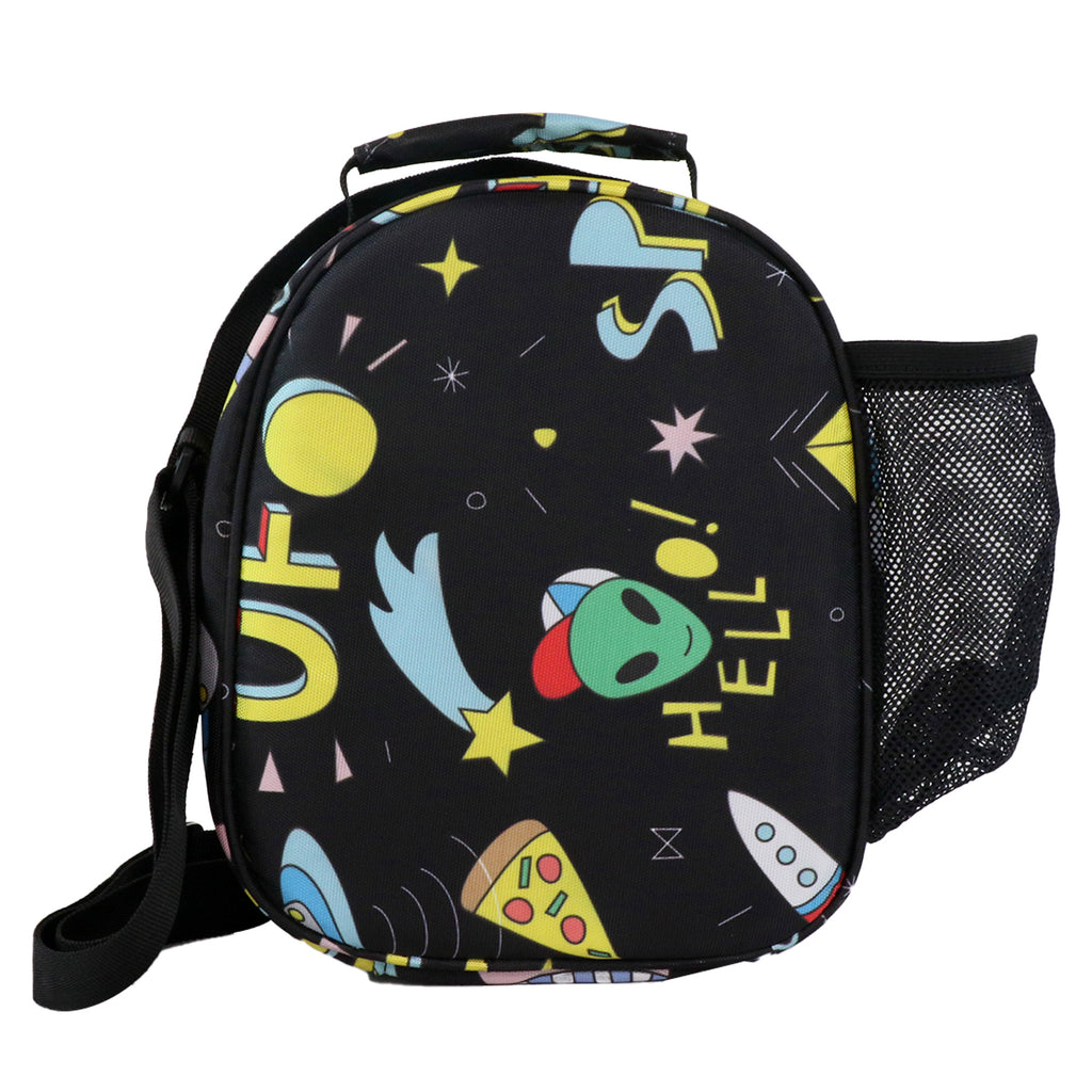 Smily Kiddos Hartop Eva Lunch Bag space theme - Black
