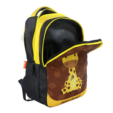 Image of Mike pre school Backpack Giraffe theme-Yellow"